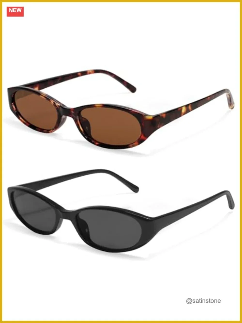 Retro Oval Sunglasses Women 90s Small Chic Lightweight UV Protection
